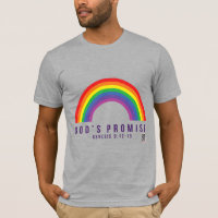 Men's Grey T-Shirt Rainbow God's Promise