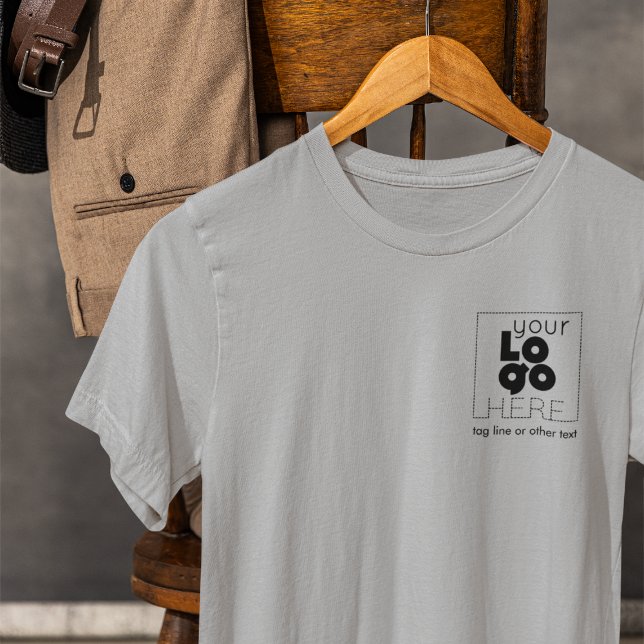 Mens Grey T-Shirt WIth Custom Black Business Logo (Creator Uploaded)