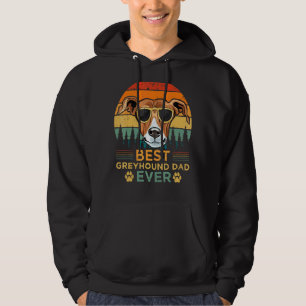 Mens Greyhound Dog Vintage Best Greyhound Dad Fat Hoodie