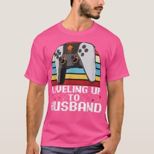 Mens Groom Bachelor Party Levelling Up To Husband T-Shirt