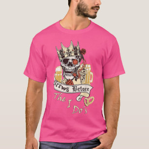 Mens Groom Brews Before I Dos Funny Bachelor Party T-Shirt