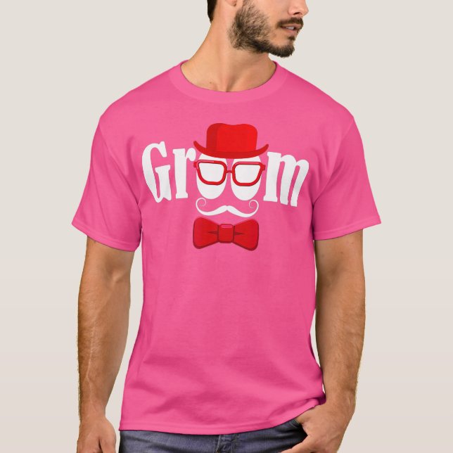Mens Groom Design Engagement Couple Him 2021 To T-Shirt (Front)