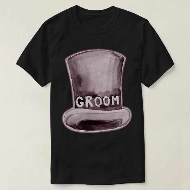 Mens Groom Hat Cute Engagement Wedding Bachelor Pa T-Shirt (Design Front)