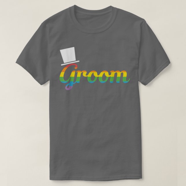 Mens Groom LGBT Gay Bachelor Party  T-Shirt (Design Front)