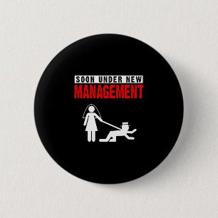 Mens groom shirt under new leadership stag night 6 cm round badge