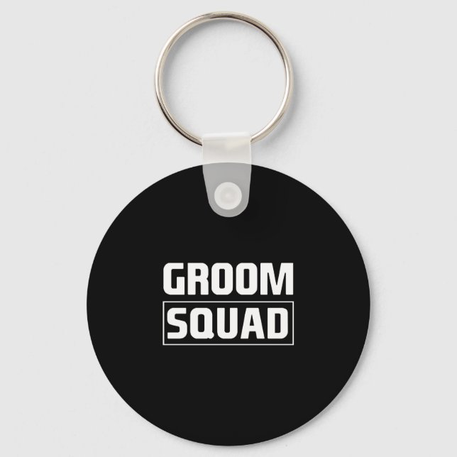 Mens groom squad groomsmen team group bachelor key ring (Front)