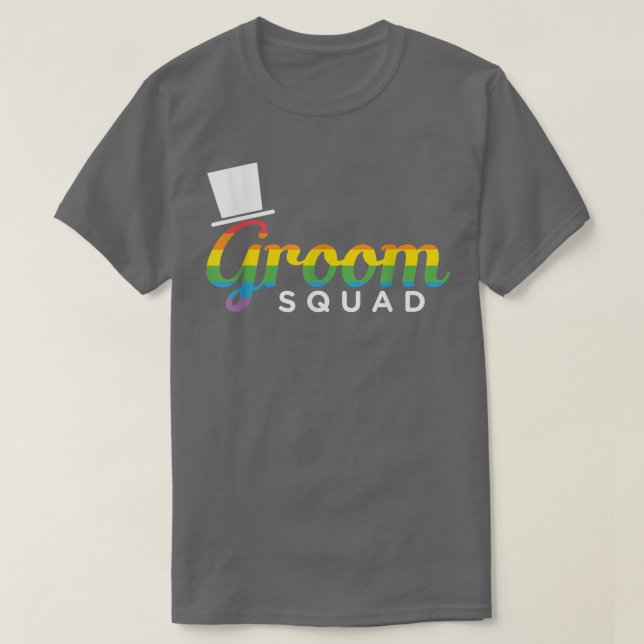 Mens Groom Squad LGBT Gay Bachelor Party  T-Shirt (Design Front)