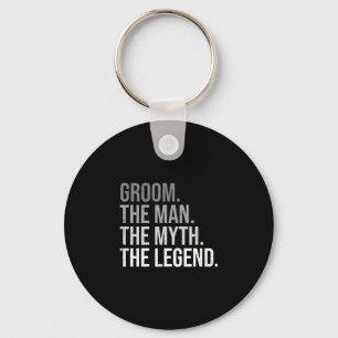 Mens groom the man the myth the legend bachelor key ring