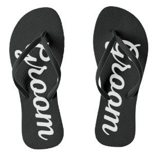 Men's Groom Themed Wedding Thin Strap Black Thongs