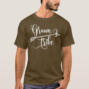 Mens Groom Tribe Matching Cute Arrow Wedding Engag T-Shirt