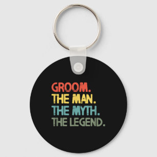 Mens Groom Wedding Bachelor Party Retro Vintage Key Ring