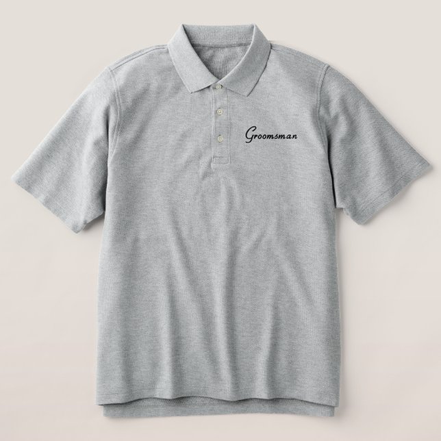 Men's Groomsman Polo Shirt (Design Front)