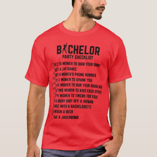 Mens Groomsmen Groom Squat Men Bachelor Supplies P T-Shirt