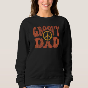 Mens Groovy Dad 70s Aesthetic Nostalgia 1970's Ret Sweatshirt