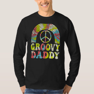Mens Groovy Daddy 70s Aesthetic 1970's Retro Hippi T-Shirt