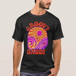 Mens Groovy Daddy 70s Aesthetic Nostalgia 1970's R T-Shirt