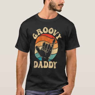 Mens Groovy Daddy 70s Aesthetic Nostalgia 1970's R T-Shirt