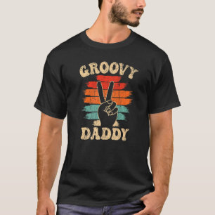 Mens Groovy Daddy 70s Aesthetic Nostalgia 1970's R T-Shirt