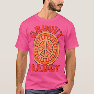 Mens Groovy Daddy 70s Aesthetic Nostalgia 1970's R T-Shirt