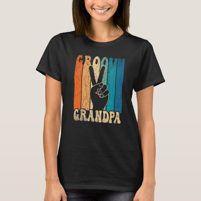 Mens Groovy Grandpa 70s Aesthetic Nostalgia 1970's T-Shirt (Front)