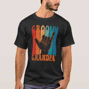 Mens Groovy Grandpa 70s Aesthetic Nostalgia 1970's T-Shirt