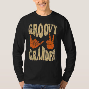 Mens Groovy Grandpa 70s Aesthetic Nostalgia 1970's T-Shirt