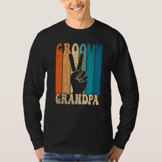 Mens Groovy Grandpa 70s Aesthetic Nostalgia 1970's T-Shirt