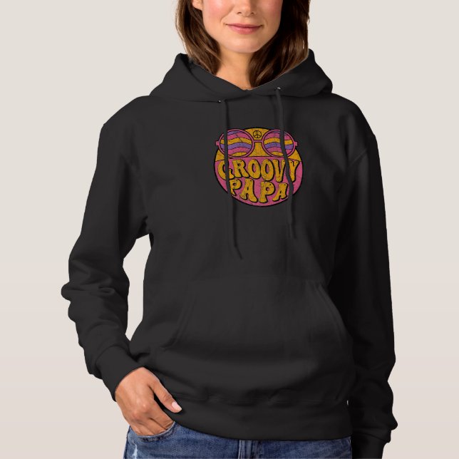 Mens Groovy Papa 70s Aesthetic Nostalgia 1970's Re Hoodie (Front)