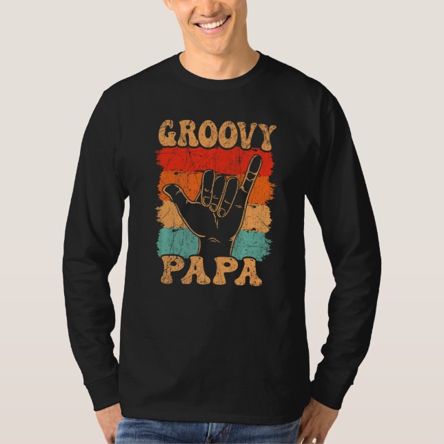 Mens Groovy Papa 70s Aesthetic Nostalgia 1970's Re T-Shirt (Front)