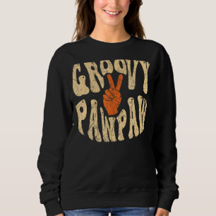 Mens Groovy Pawpaw 70s Aesthetic Nostalgia 1970's  Sweatshirt