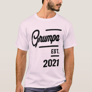Mens Grumpa Est. 2021   Grandfather Gift T-Shirt