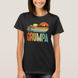 Mens Grumpa Like A Grandpa Only Cooler For Men Ret T-Shirt