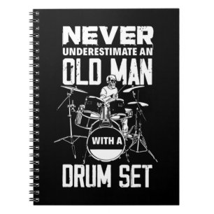 Mens Guitarist Gifts Never Underestimate An Old Ma Notebook