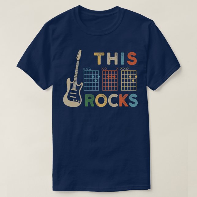 Mens Guitarist This Dad Rocks Chords For Electric  T-Shirt (Design Front)