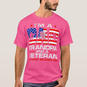 Mens Gun American Flag I'm A Dad Grandpa And A Vet T-Shirt