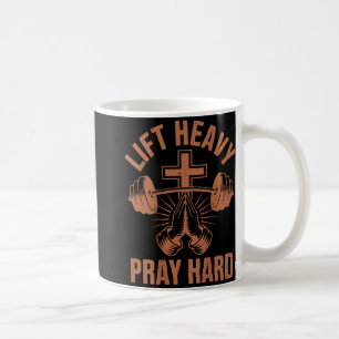 Mens Gym Christian Workout Dad Lift Heavy Pray Har Coffee Mug