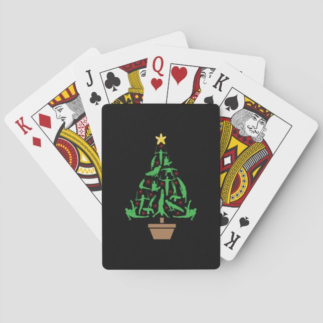 Men's Gymnastics Christmas Tree Playing Cards (Back)