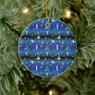 Men's Gymnastics Christmas Tree Snowflake Ceramic Tree Decoration