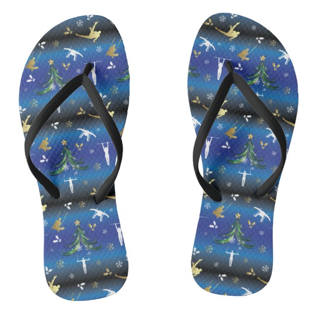 Men's Gymnastics Christmas Tree Snowflake Jandals (Footbed)