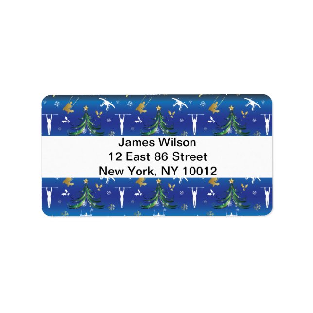 Men's Gymnastics Christmas Tree Snowflake Label (Front)