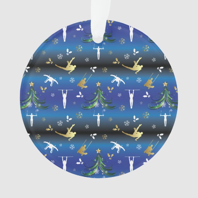 Men's Gymnastics Christmas Tree Snowflake Ornament (Front)