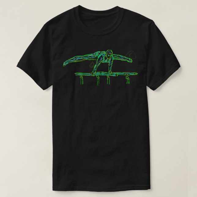 Mens Gymnastics parallel bars T-Shirt (Design Front)