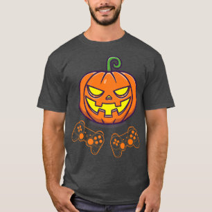 Mens Halloween Jack O Lantern Gamer Men Boys  Funn T-Shirt