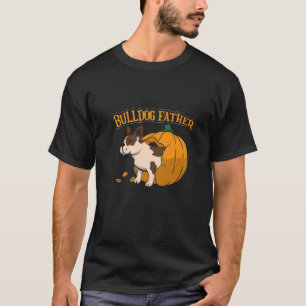Mens Halloween Pumpkin Bulldog Father T-Shirt