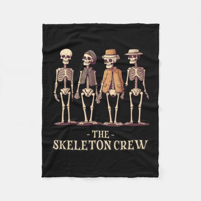 Men's Halloween Skeleton Crew  Fleece Blanket (Front)