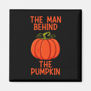 Mens Halloween The Man Behind The Pumpkin  Magnet