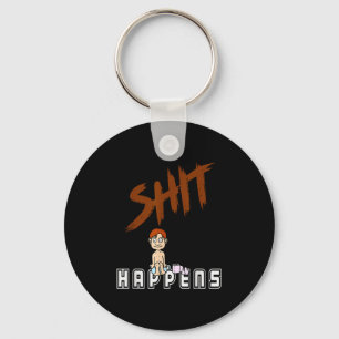 Mens Happens - Retro Funny Graphic Novelty Shirt Key Ring