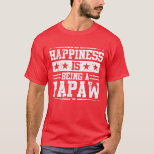 Mens Happiness Is Being A Papaw Grandpa Father's T-Shirt
