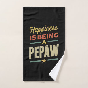 Mens Happiness is Being a Pepaw - Father Grandpa Hand Towel