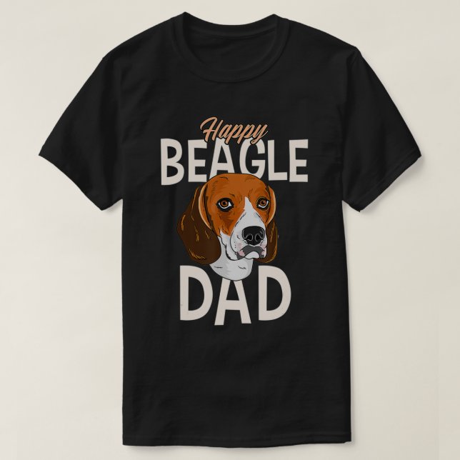 Mens Happy Beagle Dad  T-Shirt (Design Front)